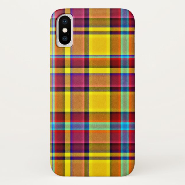 Herbstfarbenkarierter Tartan Case-Mate iPhone Hülle (Rückseite)