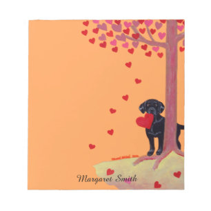 Herbstfarbiger schwarzer Labrador Notizblock