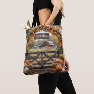 Herbstfarm Name auf dem Tor Tasche