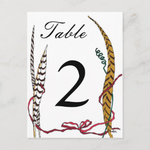 Herbstfasant Tischnummer Card für Empfang