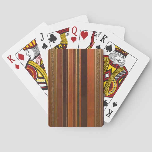 Herbstferien Streifen dunkel Spielkarten (Rückseite)