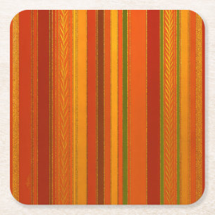Herbstferien - Streifen hell Rechteckiger Pappuntersetzer