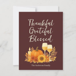 Herbstfest - Eleganter Gold Erntedank Postkarte