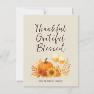 Herbstfest - Eleganter Gold Erntedank Postkarte