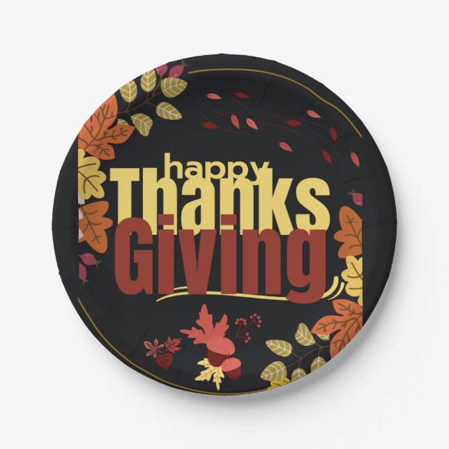 "Herbstfest: Feiern Sie Erntedank mit uns" Pappteller (Vorderseite)