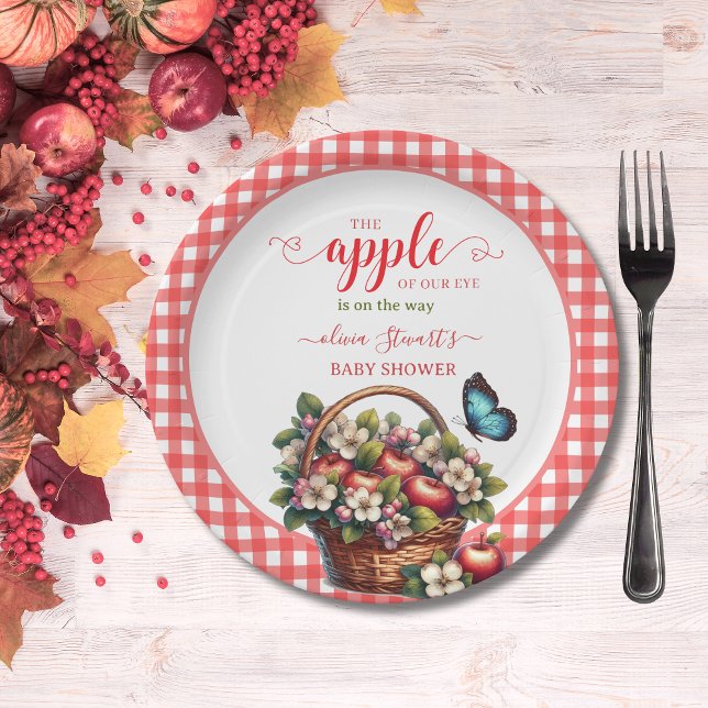 Herbstfest kariert Apple Theme Babydusche Pappteller (Von Creator hochgeladen)