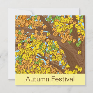 Herbstfestival Farbiger Baum Einladung