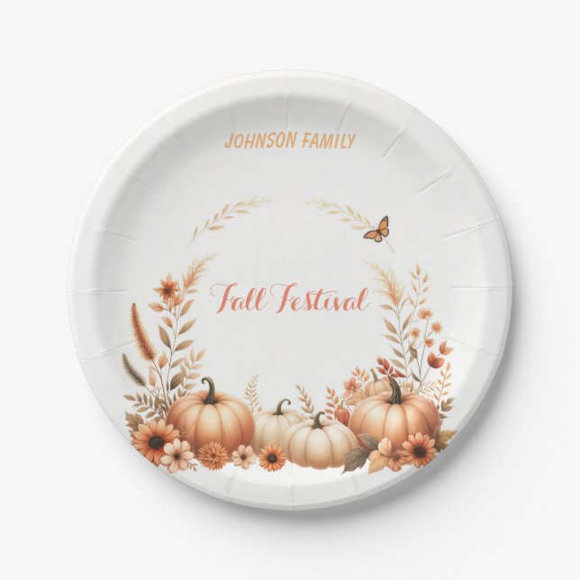 Herbstfestival Pappteller (Vorderseite)