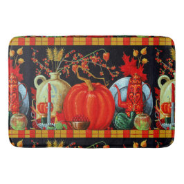 Herbstfestliche antike Malerei Pumpkin Dekoration Badematte