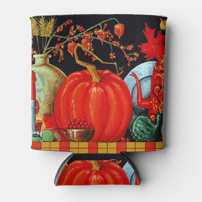Herbstfestliche antike Malerei Pumpkin Dekoration Dosenkühler (Vorderseite)