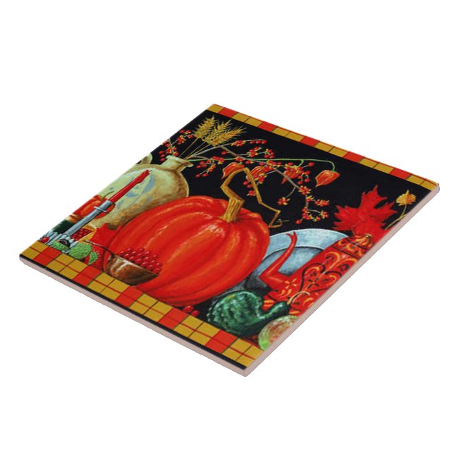 Herbstfestliche antike Malerei Pumpkin Dekoration Fliese (Seite)