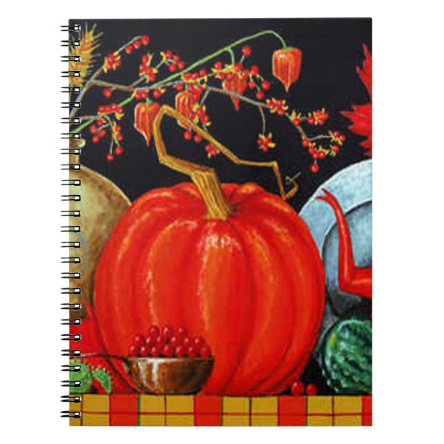 Herbstfestliche antike Malerei Pumpkin Dekoration Notizblock (Vorderseite)