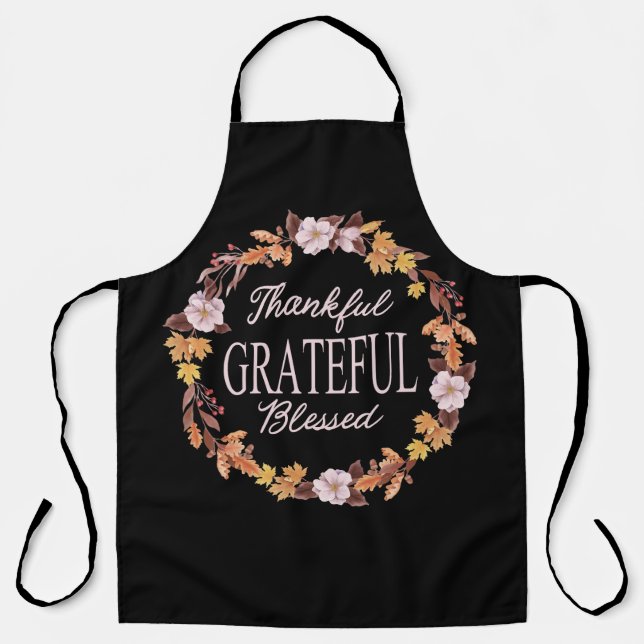 Herbstfeuer dankbar dankbar, gesegnet schürze (Vorderseite)