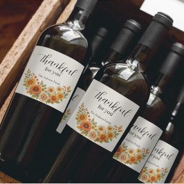 Herbstfeuer - Herbst Erntedank Weinetikett