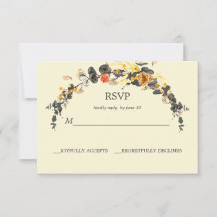 Herbstfeuer Modernes Hochzeitsstipendium RSVP Karte