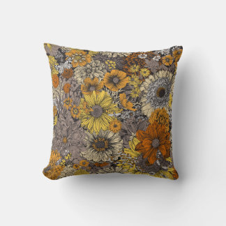 Herbstflora und Fauna: 70er Retro Kissen
