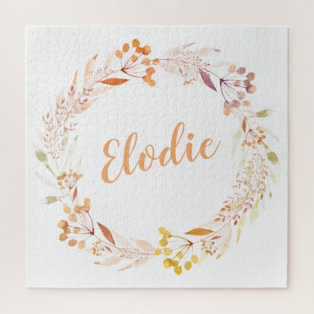 Herbstfloral Wreath Boho Personalisiert (Vertikal)