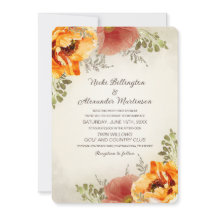 Herbstfloralbrurnt Orange Rustikale Hochzeit