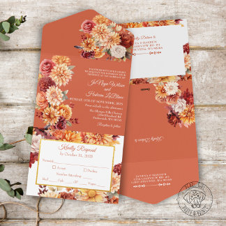 Herbstflorale Alles in einer Hochzeit Einladung