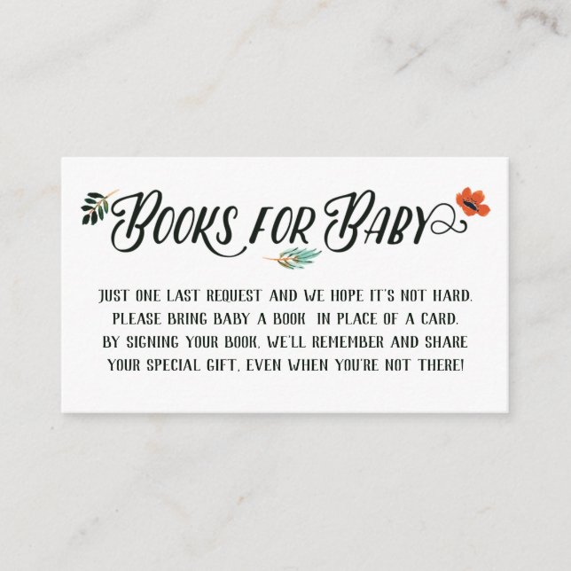 Herbstflorale Bücher für Kinder Begleitkarte (Vorderseite)