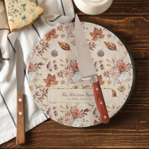 Herbstflorale elegante Retro Familienname personal