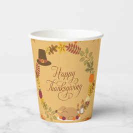 Herbstflorale Erntedank Pappbecher