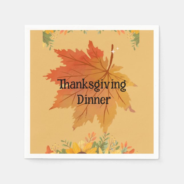 Herbstflorale Erntedank Serviette (Vorderseite)