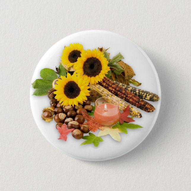 Herbstflorale Erweiterung Button (Vorderseite)