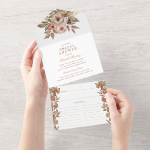 Herbstflorale Herbst Brautparty und Rezept All In One Einladung