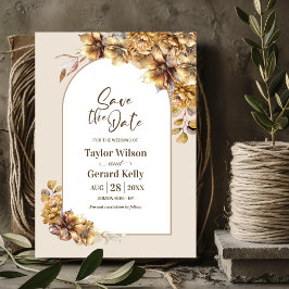 Herbstflorale Hochzeit Sichern Sie das Datum Save The Date
