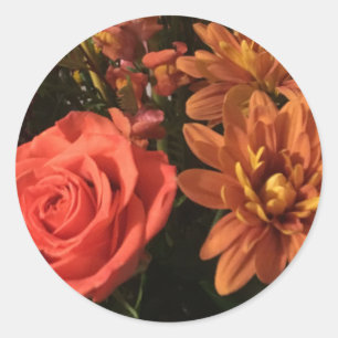 Herbstflorale Hochzeitsticker und Umschlag Aufkleb Runder Aufkleber