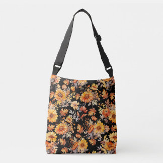 Herbstflorale Muster B01 Schwarze BG Tragetaschen Mit Langen Trägern