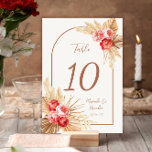 Herbstflorale Pampas Gras Hochzeit Tischnummer<br><div class="desc">🍂 Herbst ist die Jahreszeit, in der die Blumenwelt einen schönen Schatten von Bernstein und verbrannten Orangen bildet, und das Pampasgras mit seinen charakteristischen Feathergewächsen in der Mitte der Bühne steht. Braut und Bräuche auf der ganzen Welt versuchen, diese Schönheit zu erfassen und sie in ihre Hochzeitsdekoration zu integrieren. Mit...</div>