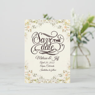 Herbstflorale Save the Date Einladung