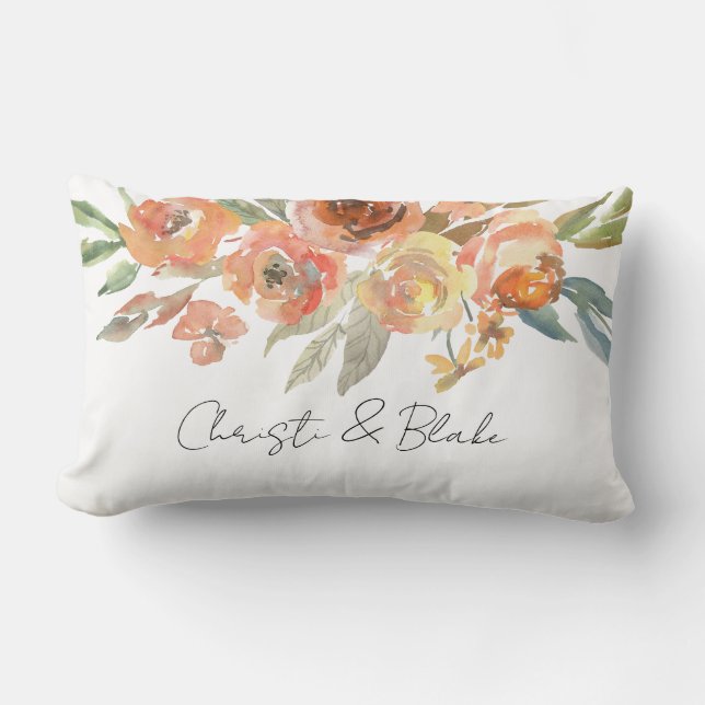 HerbstflorNAME & NAME Throw Pillow Neugeborene Lendenkissen (Vorderseite)