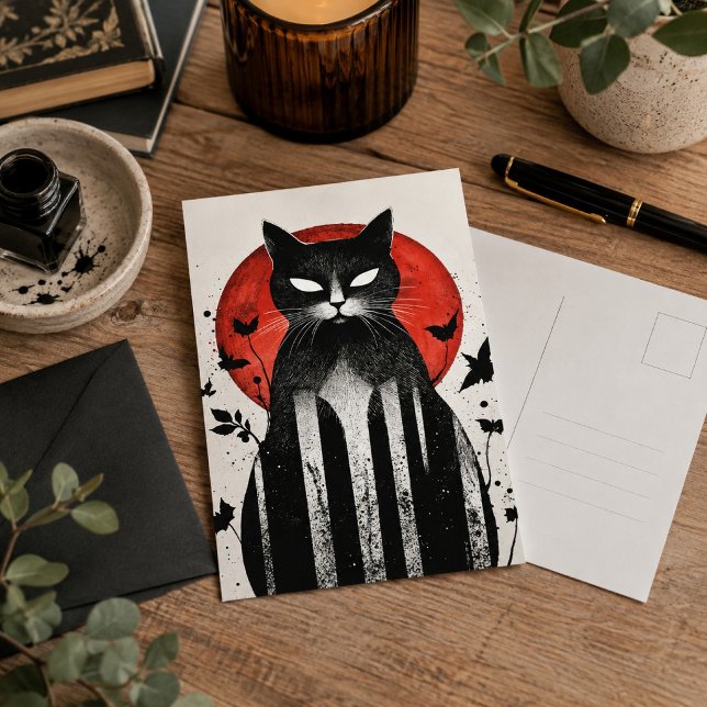 Herbstflüster: Halloween Cat Collection Postkarte (Von Creator hochgeladen)