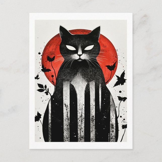 Herbstflüster: Halloween Cat Collection Postkarte (Vorderseite)