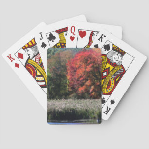 Herbstfoliage an einer Sumpfnatur Spielkarten