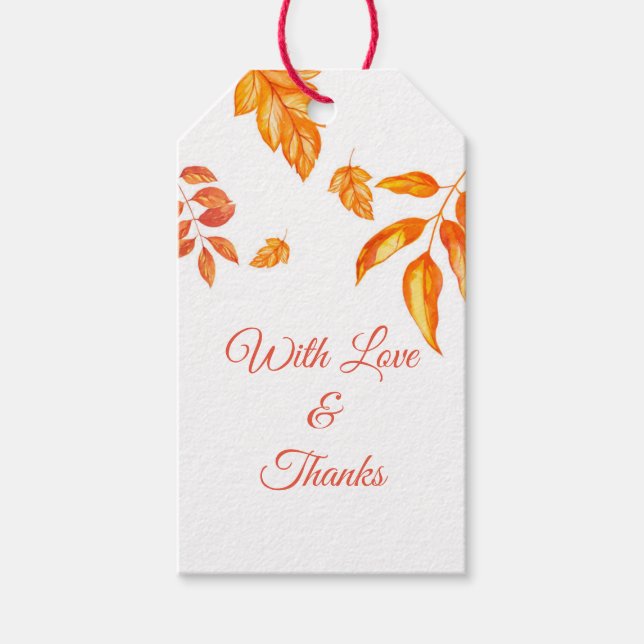 Herbstfolien Rustikale Herbstblätter Geschenkanhänger (Vorderseite)