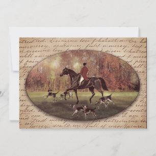 Herbstfoxjagt mit Kalligraphiekarte Feiertagskarte