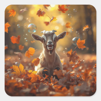 Herbstfreude Quadratischer Aufkleber