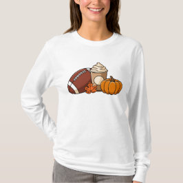 Herbstfreuden: Fußball, Kürbis und Kürbisgewürz T-Shirt