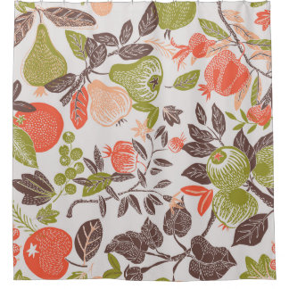 Herbstfrucht dekorative Fliesen Design. Duschvorhang