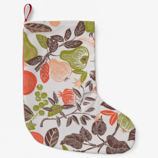 Herbstfrucht dekorative Fliesen Design. Kleiner Weihnachtsstrumpf