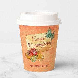 Herbstfrüchte in Rahmen Papier Cup Pappbecher