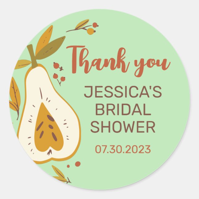 Herbstfruchtsaison Brautparty Runder Aufkleber (Vorderseite)