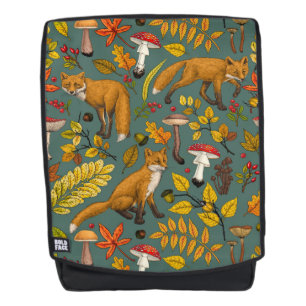 Herbstfüchse auf Kieferngrün Rucksack