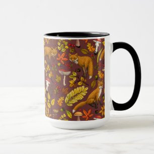 Herbstfüchse auf Schokoladenbraun Tasse