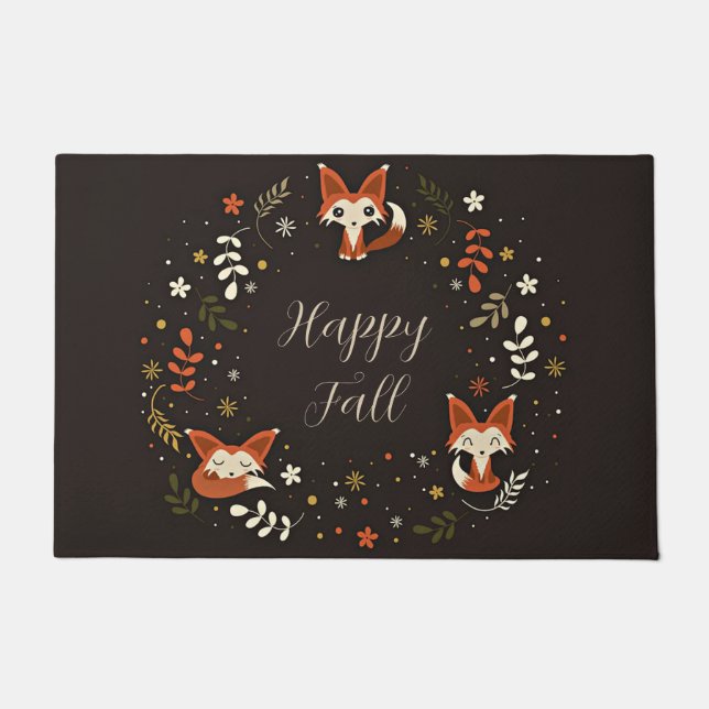 Herbstfüchse mit anpassbarem Text  Fußmatte (Vorderseite)