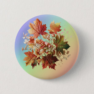 Herbstgänge und Blume im Herbst Bouquet Art Button